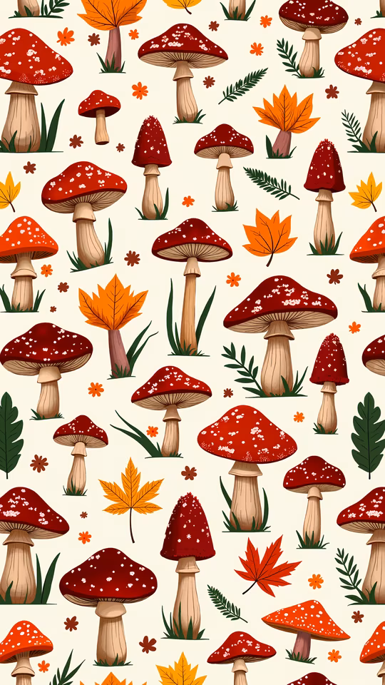 Autumn Mushrooms Illustration
