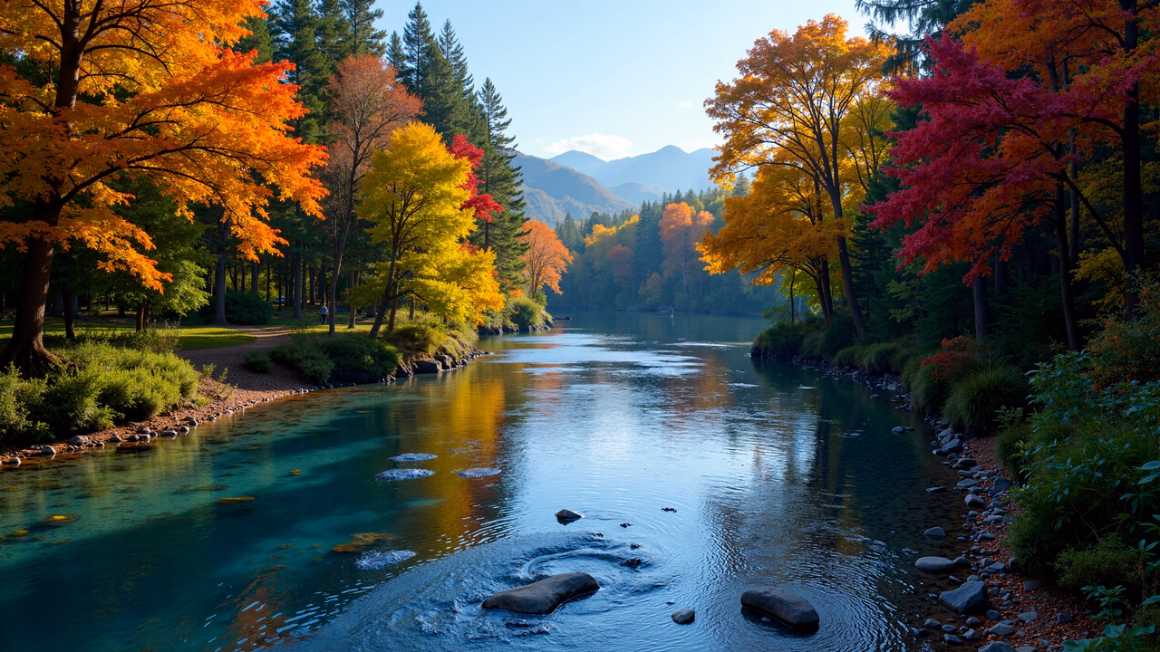Autumnal tranquility in a scenic landscape