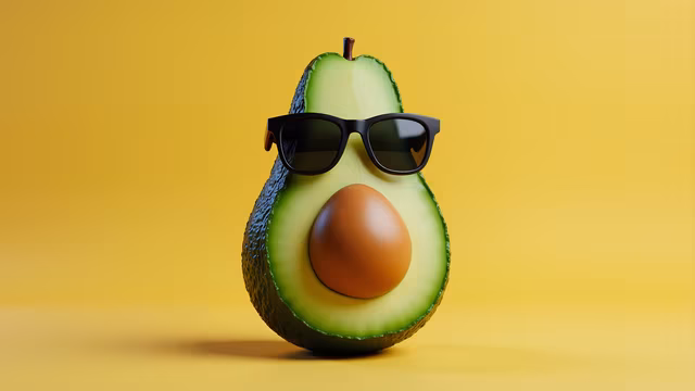 Avocado with Sunglasses