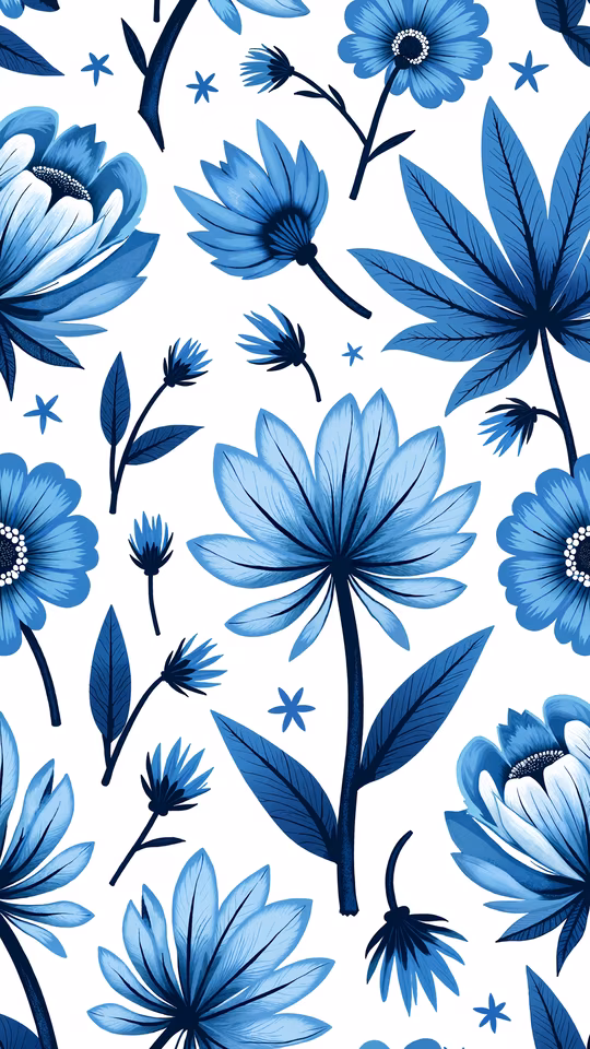 Blue Floral Illustration