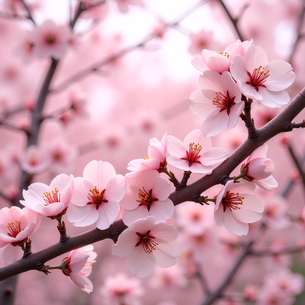 Delicate cherry blossoms in full bloom, symbolizing spring and renewal.