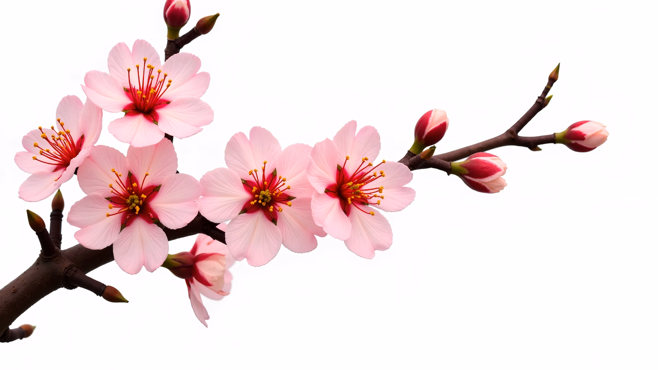 Close-up of cherry blossoms in full bloom, symbolizing peace and renewal.