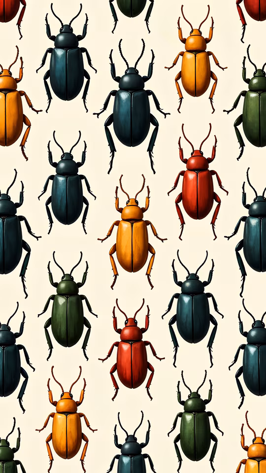 Colorful Beetles Illustration