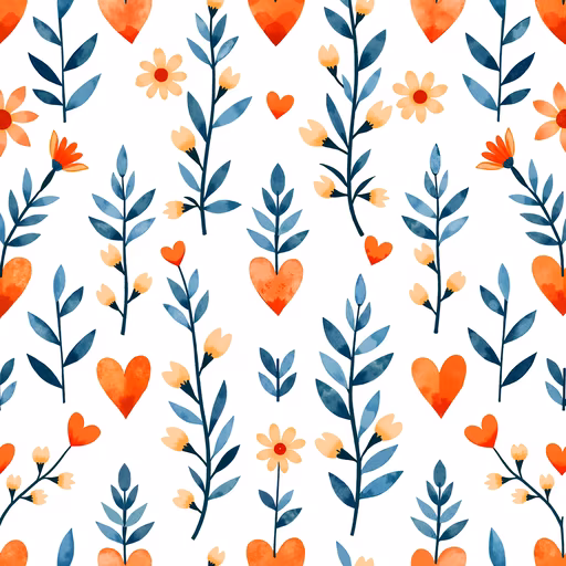 Floral Hearts Illustration