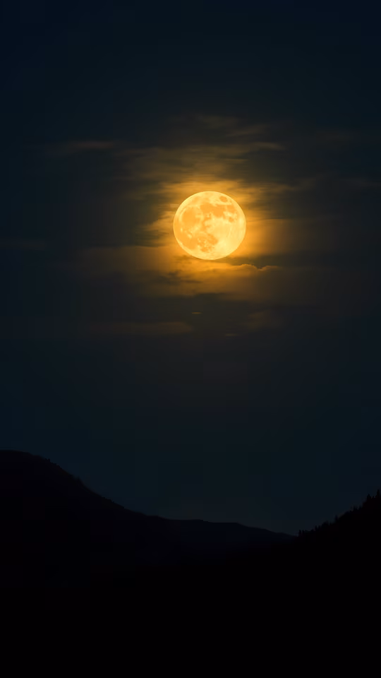 Full Moon Over Mountains