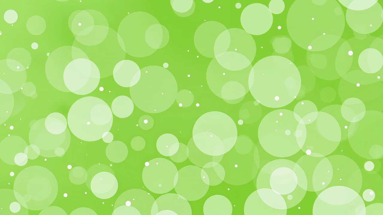 Playful green bubble illustration with floating circles