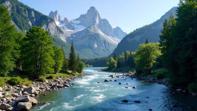 Mountain River Landscape