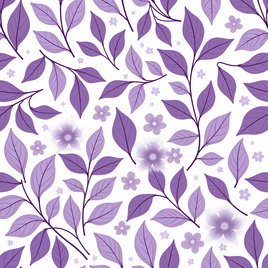 Elegant purple floral pattern on a white background, perfect for wallpaper or textile designs.