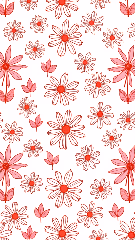 Red Daisy Pattern