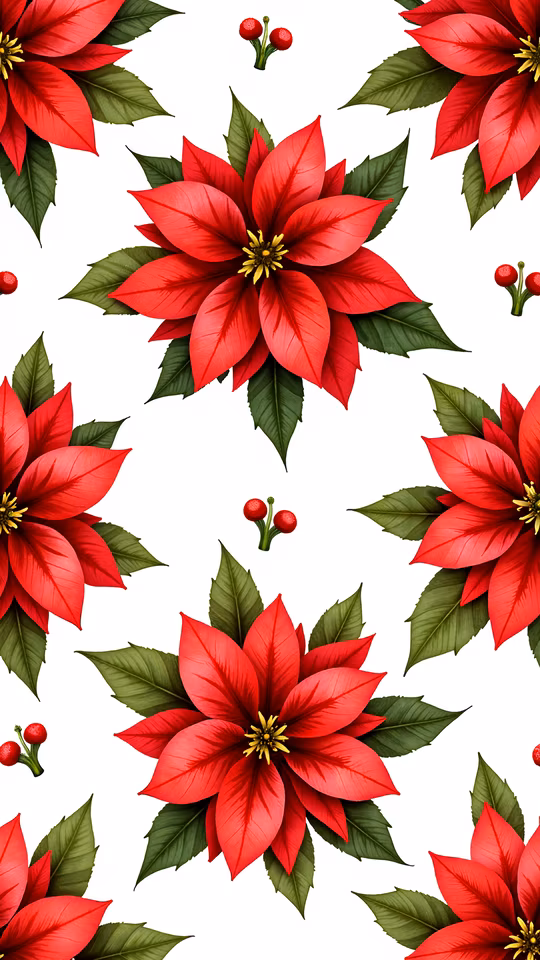 Red Poinsettia Illustration