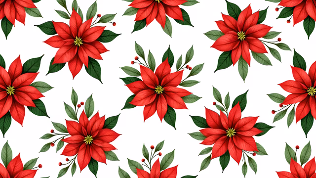 Red Poinsettia Pattern