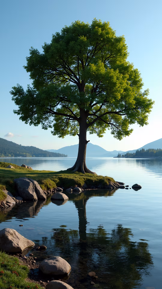 Solitary Tree Reflection