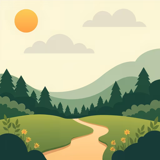 Sunny Pathway Illustration