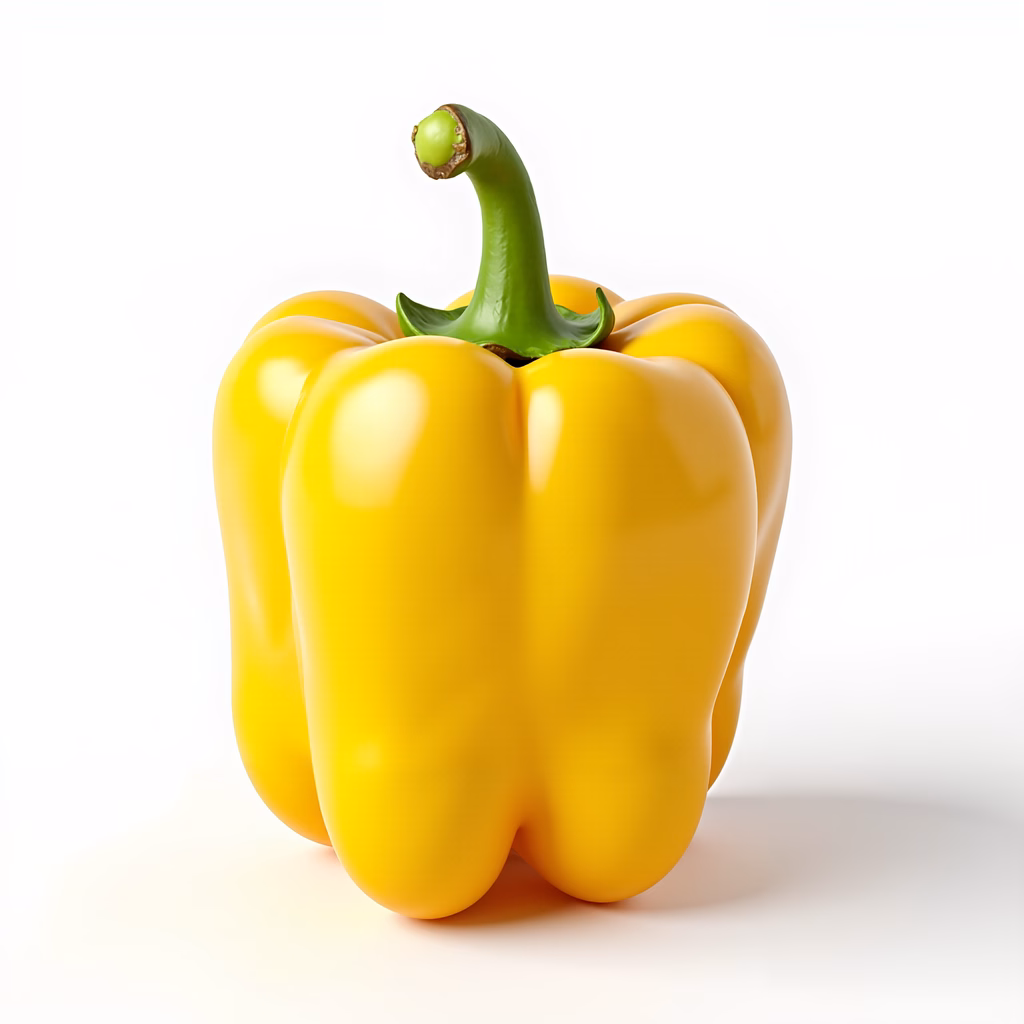 Vibrant yellow bell pepper illustration on a white background
