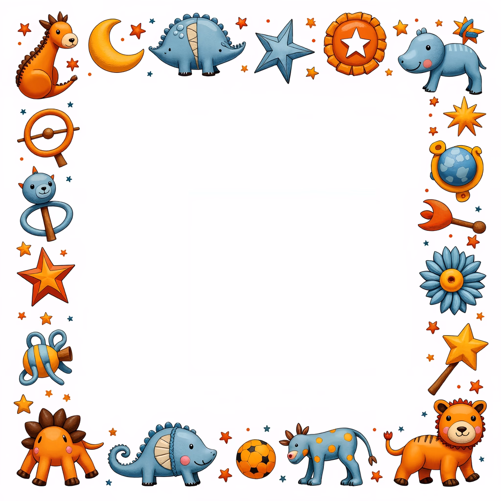 Brightly colored cartoon animal border for children's art projects.