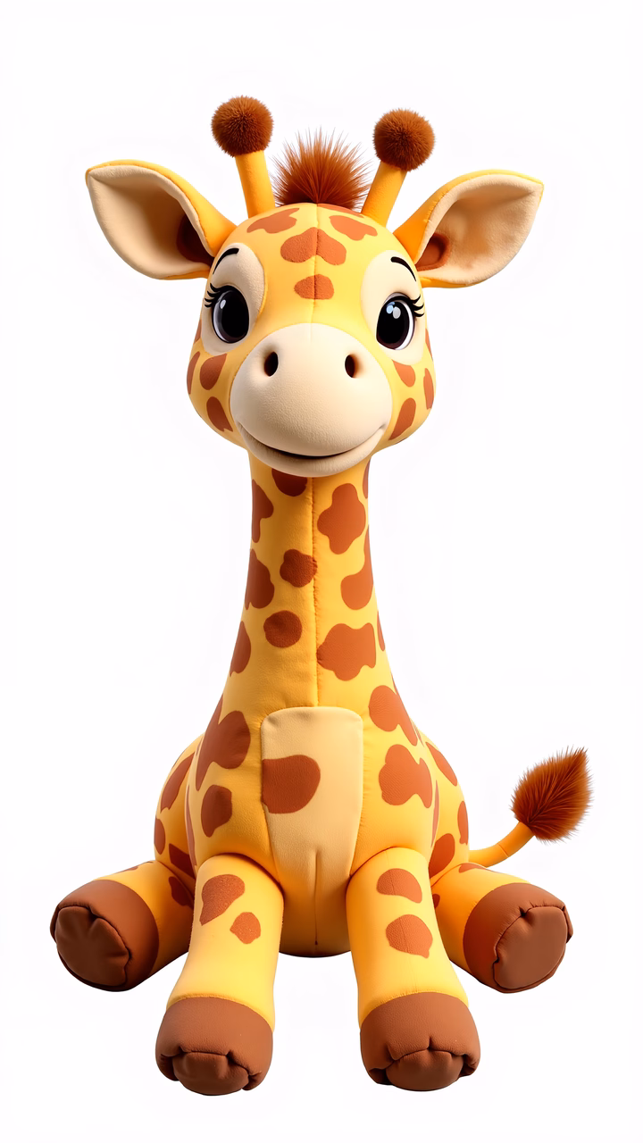 Cute cartoon giraffe plush toy for kids, perfect for bedtime or playtime.