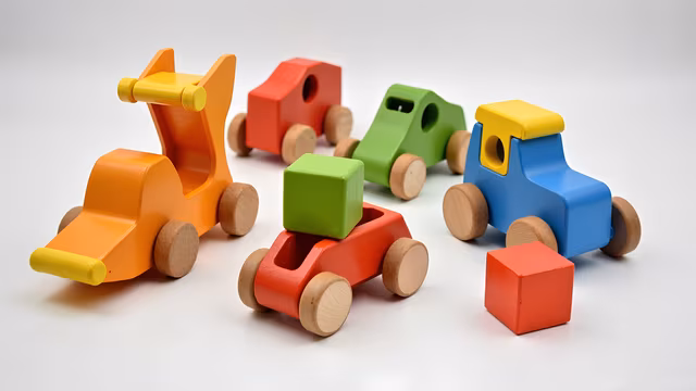 Colorful Wooden Toy Vehicles