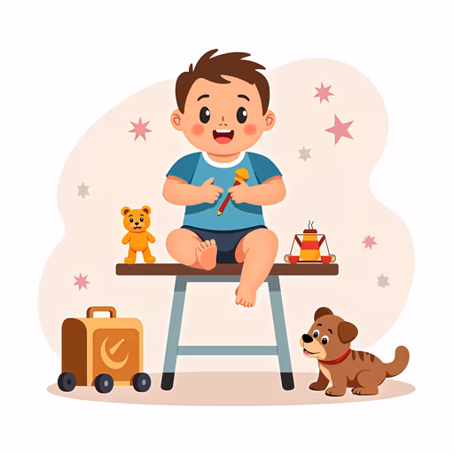 Happy Child Playing Illustration