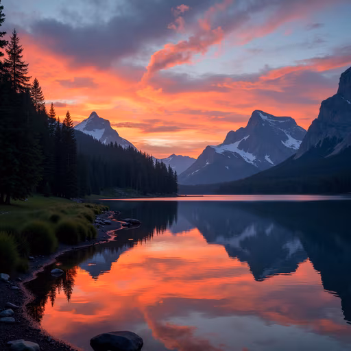 Mountain Sunset Reflection
