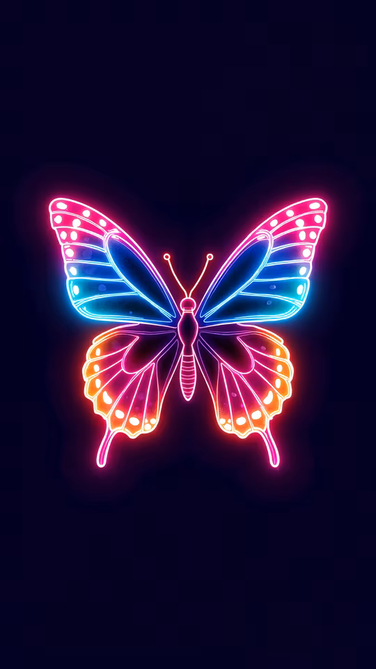 Neon Butterfly Illustration