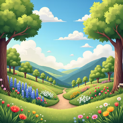 Spring Landscape Illustration