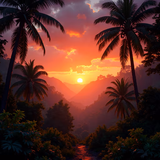 Sunset Jungle Illustration