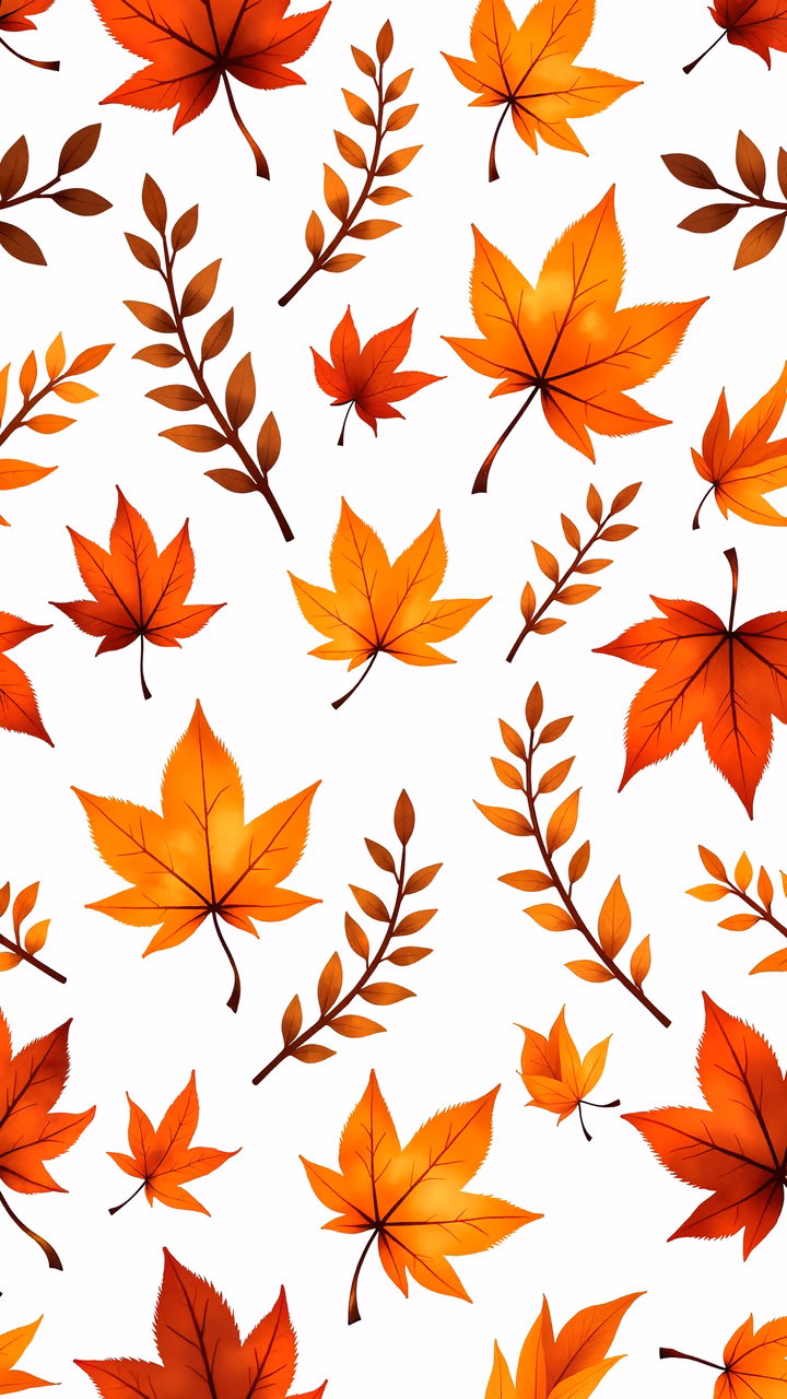 Vibrant autumn leaves illustration on a white background, perfect for seasonal decor.