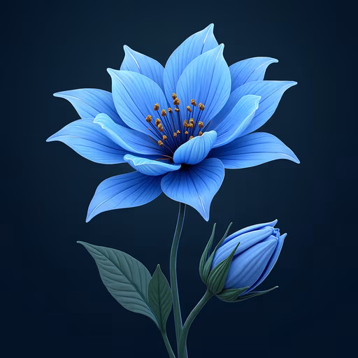 Blue Bloom Illustration