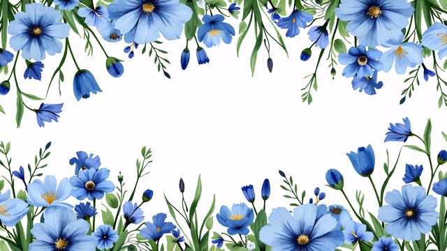 Blue Floral Frame
