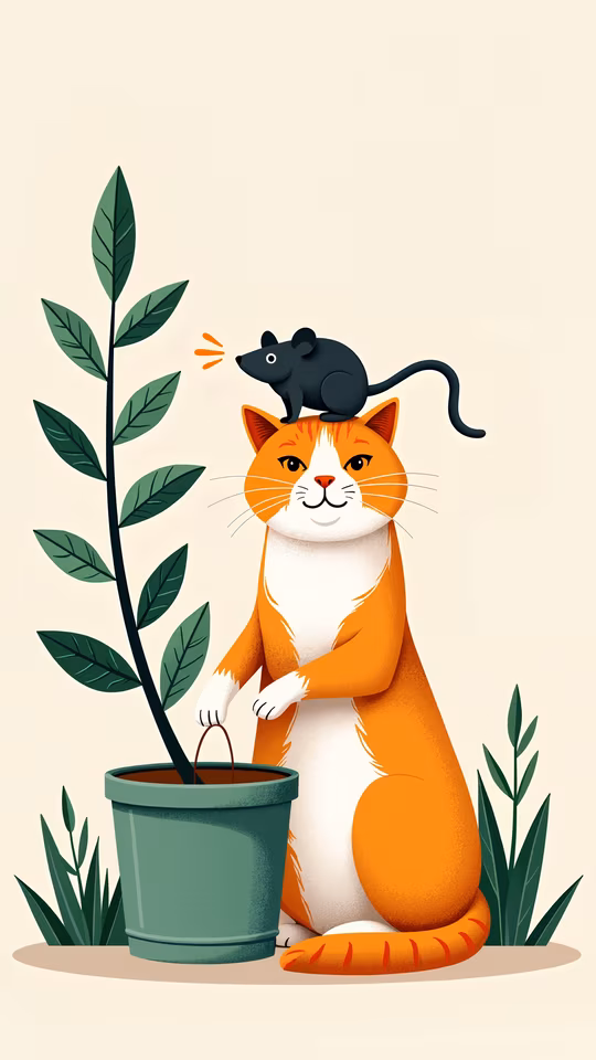 Cat and Mouse Illustration