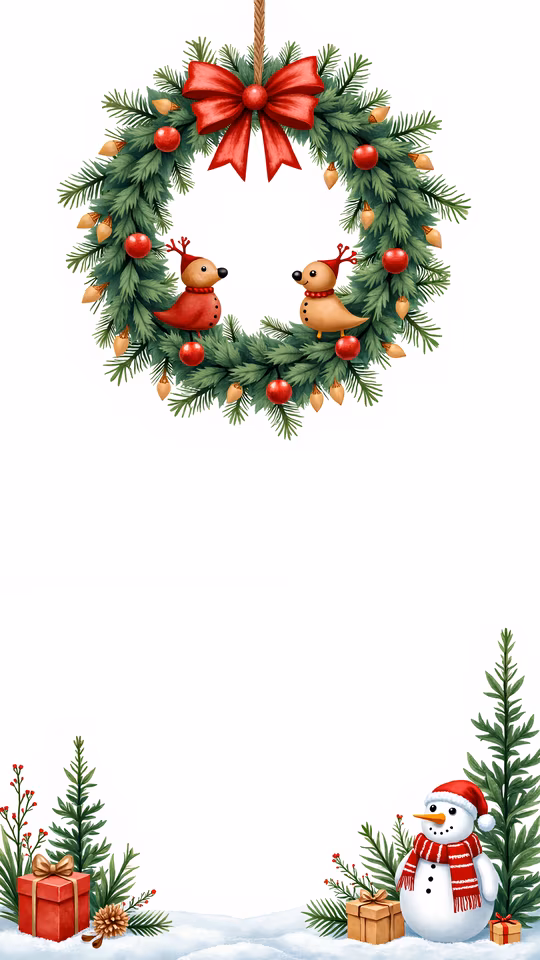 Christmas Wreath with Birds