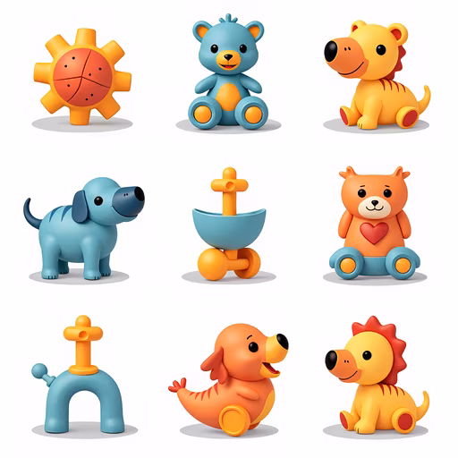 Colorful Cartoon Animals