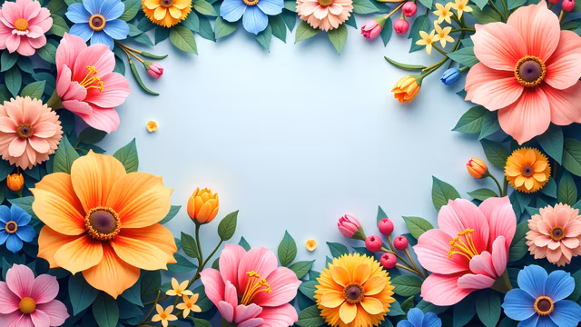 Colorful Floral Frame