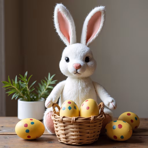 Easter Bunny with Polka Dot Eggs