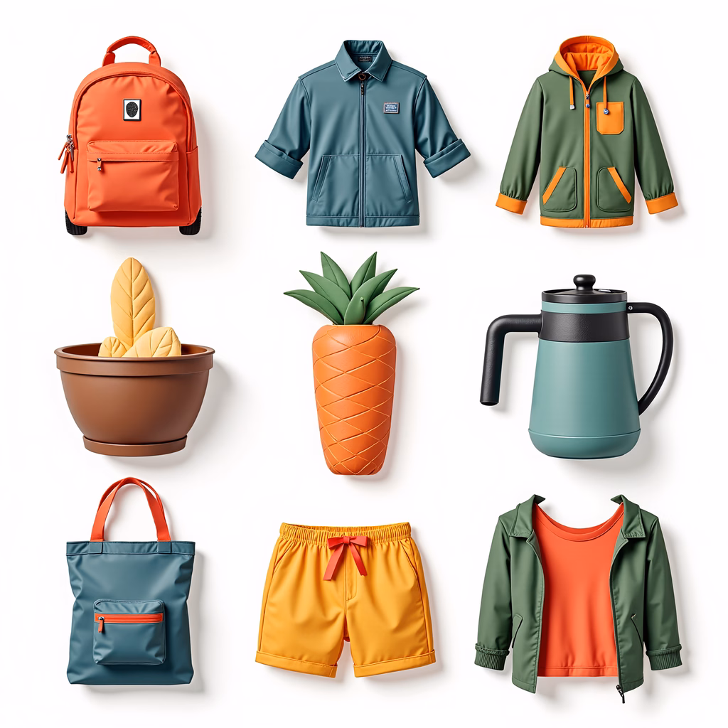 Stylish fashion accessories in a vibrant color palette.