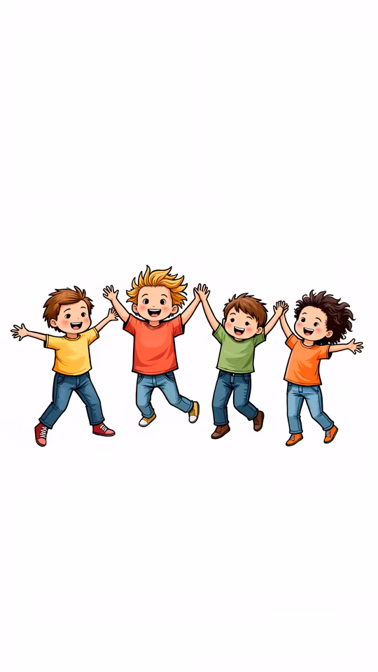 Happy Jumping Children