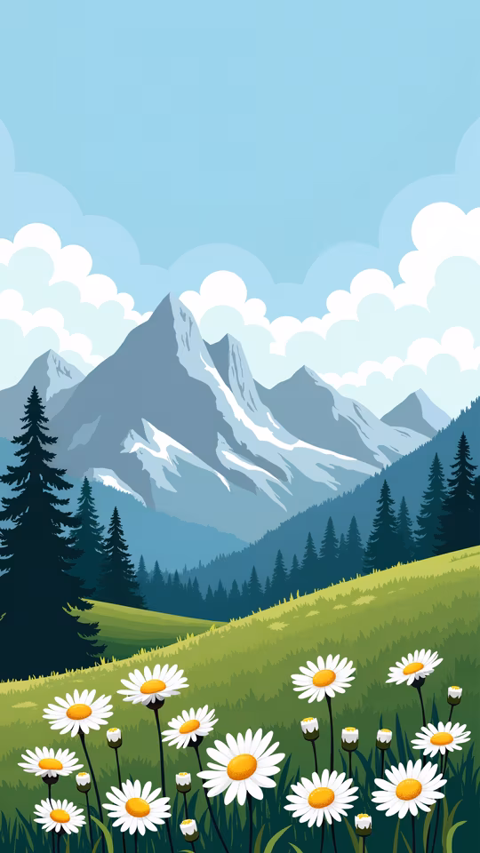 Mountain Meadow Illustration