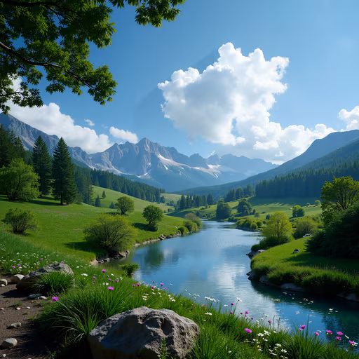 Mountain River Landscape