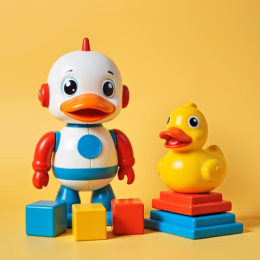 Robot Duck and Rubber Duck