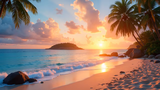 Sunset Beach Illustration