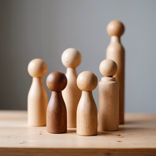 Wooden Figures Arrangement
