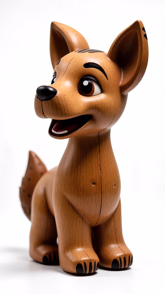 Wooden Fox Sculpture
