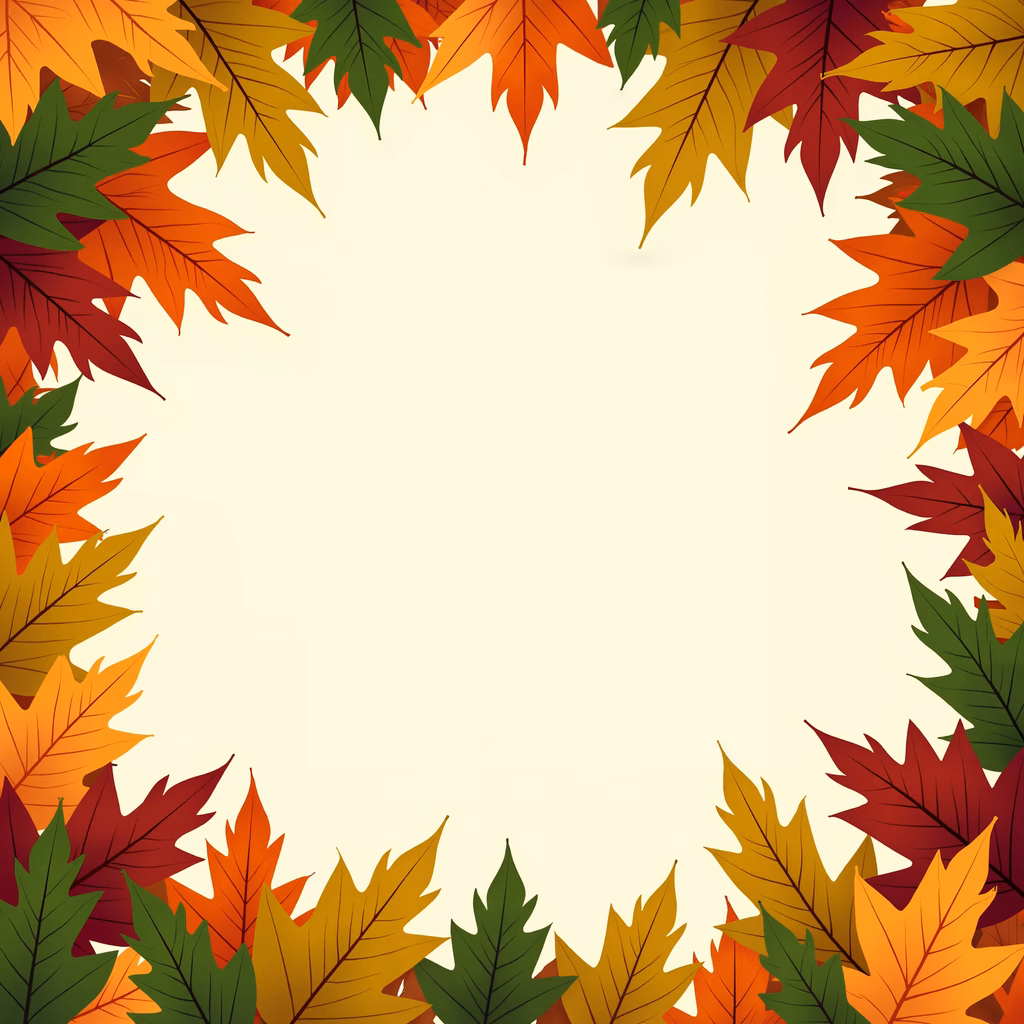 Vibrant autumn leaves frame on a beige background, celebrating the season's beauty.