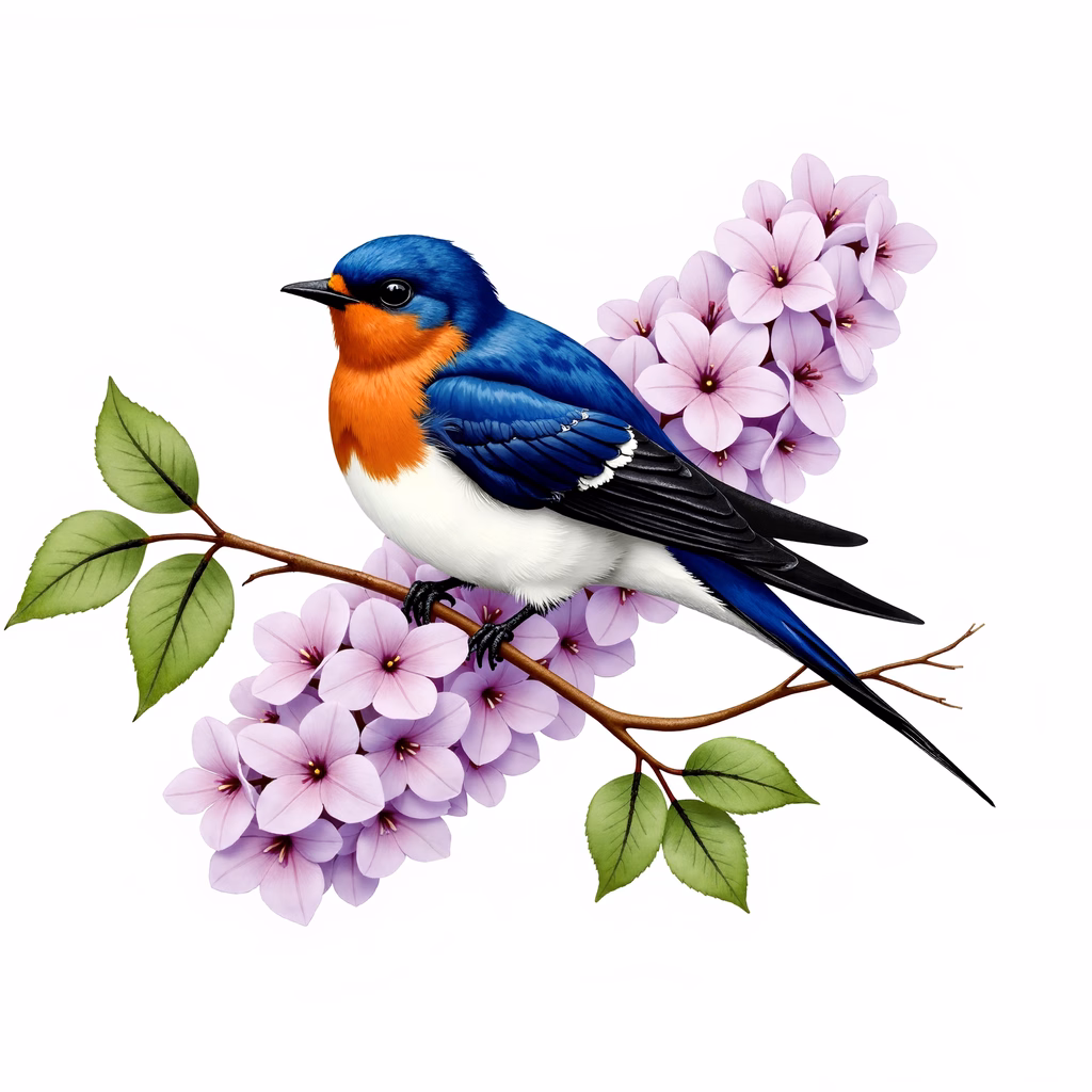 A colorful bird perched on blossoms, symbolizing peace and nature's beauty.