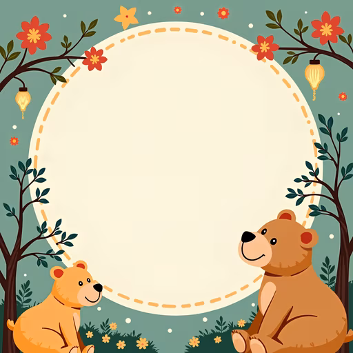 Cartoon Bears in a Forest