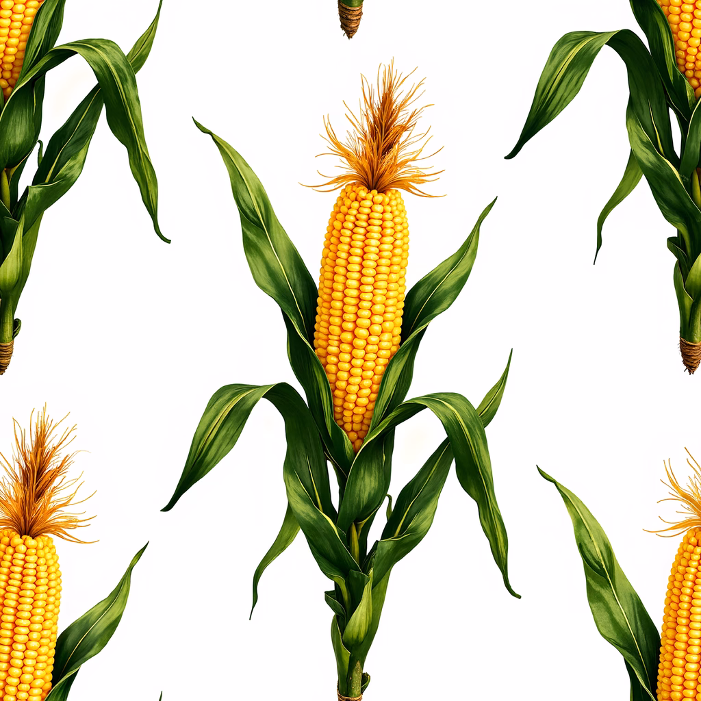 Vibrant corn illustration showcasing freshness and abundance.