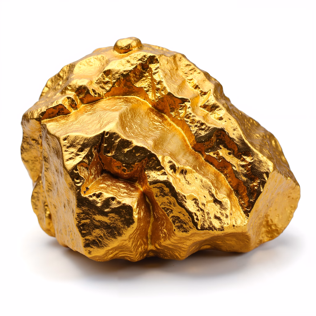 A detailed illustration of a golden nugget, highlighting its natural beauty and metallic richness.