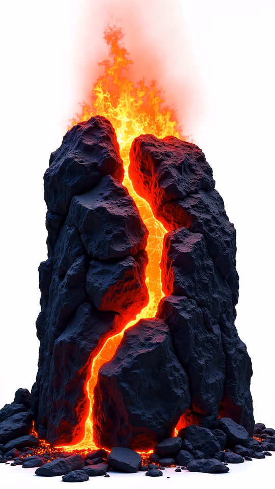 Lava Flow Through Rocks