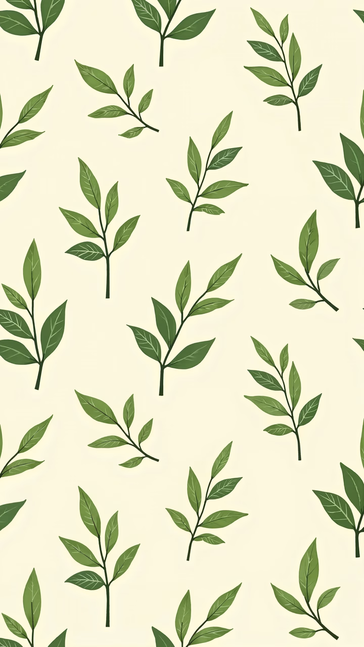 Simple leaf pattern on a beige background, nature-inspired illustration.