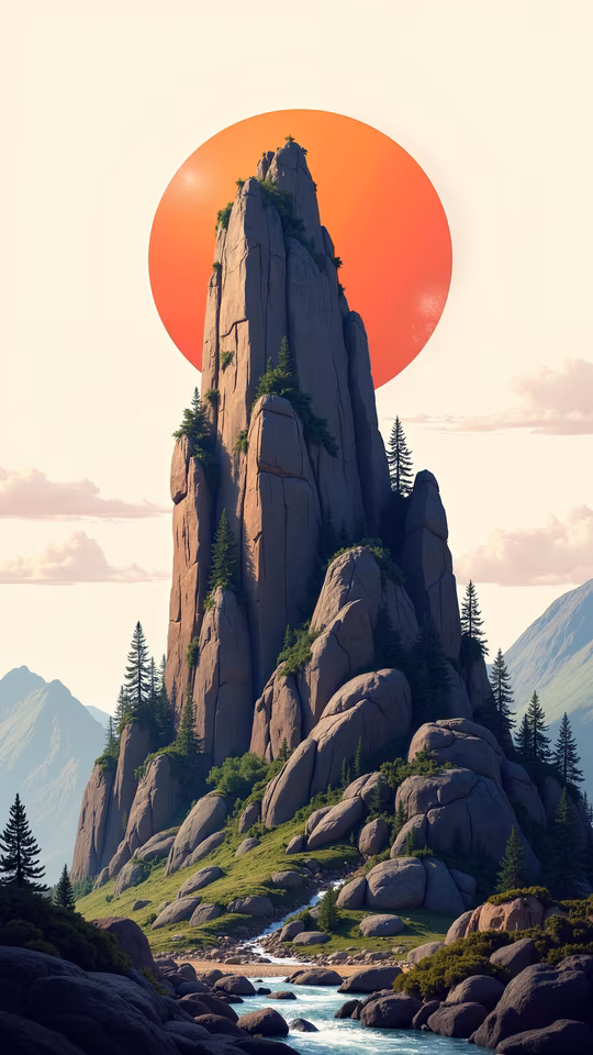 Mountain Summit Illustration